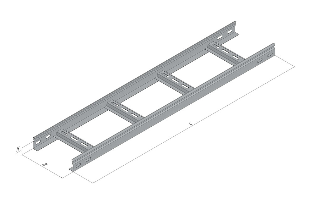 Кабельный лоток лестничный ЗЕ-V 50x400x9000 сталь 1.2 мм